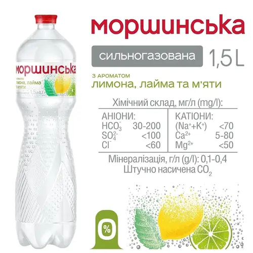 моршинська лимон лайм м'ята