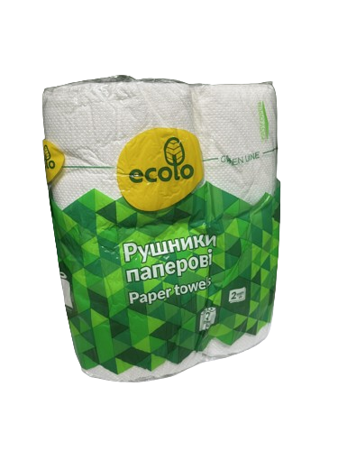 Бумажные полотенца двухслойные Ecolo, 2рул.