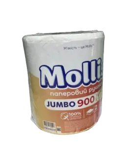 Паперовий рушник Mollis Jumbo двошаровий, 900шт.
