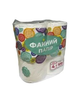Туалетний папір двошаровий “Файний папір”, 4рул/уп