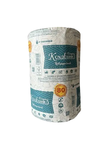 Паперовий рушник одношаровий “Кохавинка”, 80м