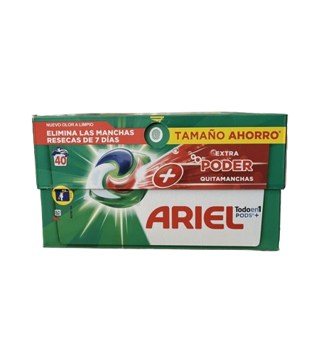 Капсулы для стирки Ariel Pods+ All-in-1 «Экстрасила выведения пятен», 40шт.