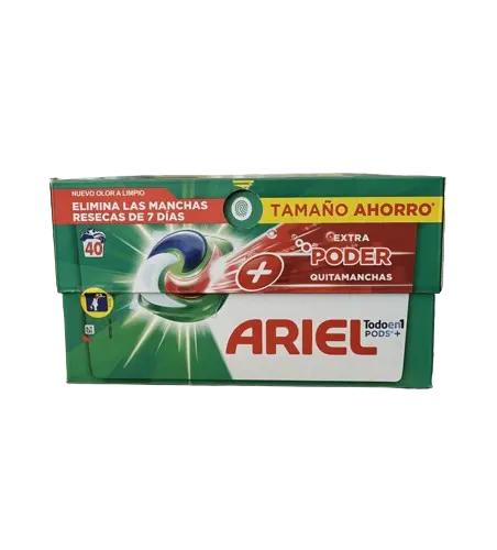 Капсули для прання Ariel Pods+ All-in-1 “Екстрасила виведення плям”, 40шт.