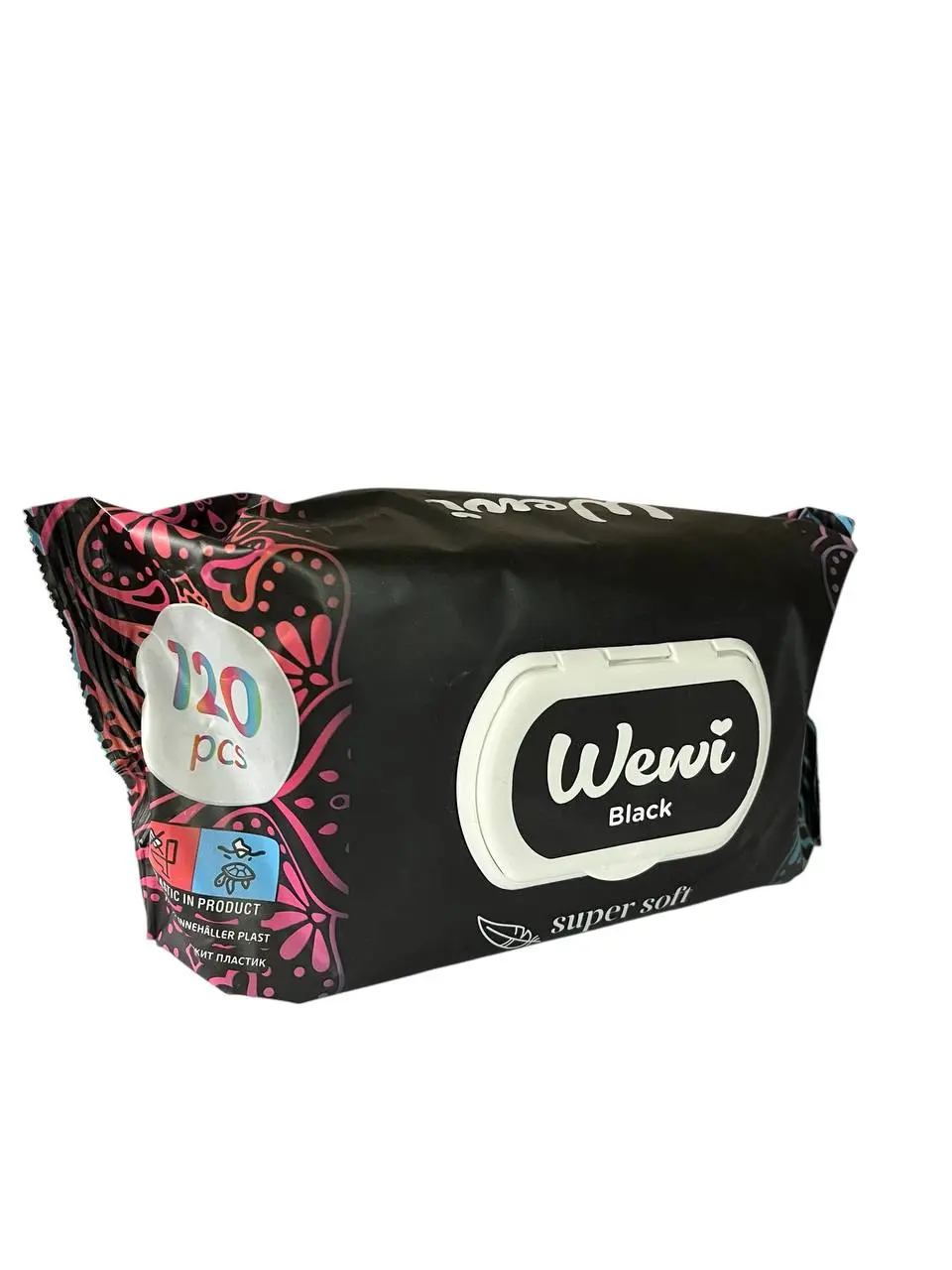 Вологі серветки чорні Wewi Dream парфумовані 120шт