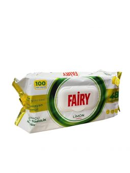 Влажные салфетки для очистки Fairy с ароматом лимона, 100 штук