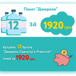 Пакет "Джерело" 12 бутылей "Джерело Святогір'я Premium"