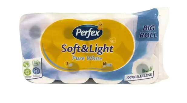 Туалетний папір Perfex Pure White 3-шаровий (16 рулонів)