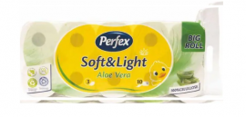 Туалетний папір Perfex Soft Aloe 3-шаровий (10 рулонів)