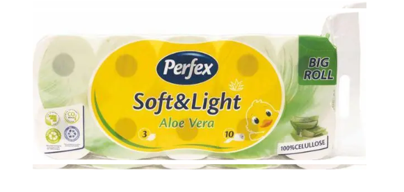Туалетний папір Perfex Soft Aloe 3-шаровий (10 рулонів)