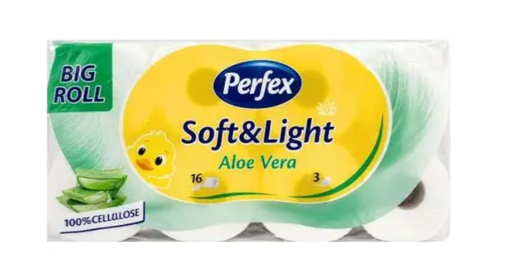 Туалетний папір Perfex Soft Aloe 3-шаровий (16 рулонів)